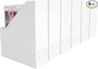 BLU MONACO Set of 6 Foldable White Magazine File Holders | Vertical Desk File by Blu_Monaco
