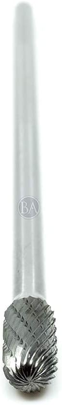 Benchmark Abrasives 6” Cylindrical Ball Nose Shape Double Cut Tungsten Carbide - Image 3
