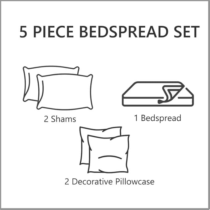 CHIXIN Bedspread Coverlet Quilt Set Full Size - Image 5