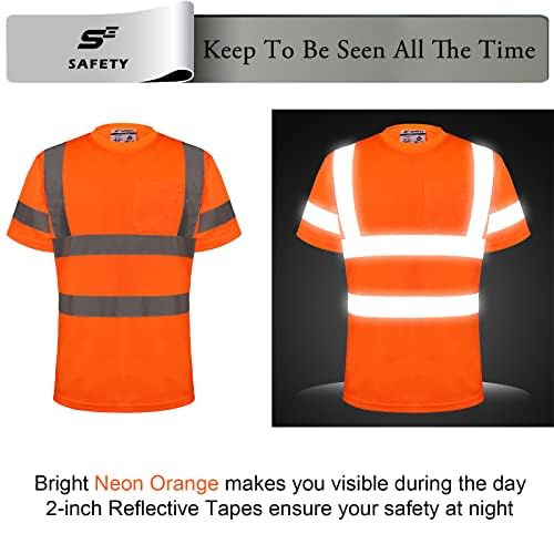 High Visibility Shirts for Men Class 3 Hi Vis Reflective Construction Shirts - Image 2