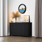 Dresser for Bedroom with 6 Drawers, Farmhouse Wood Chest of Drawers, Wide TV - Image 6