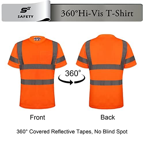 High Visibility Shirts for Men Class 3 Hi Vis Reflective Construction Shirts - Image 3