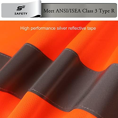 High Visibility Shirts for Men Class 3 Hi Vis Reflective Construction Shirts - Image 5