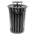 Global Industrial Heavy-Duty 36 Gallon Capacity Outdoor Metal Slatted Trash - Image 9