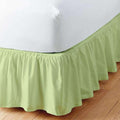 Sage Solid Ruffled Bed Skirt Twin-24 Inch Drop Split Corner, Microfiber Bedskirt by Home