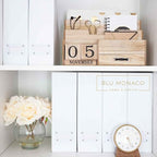 BLU MONACO Set of 6 Foldable White Magazine File Holders | Vertical Desk File - Image 4