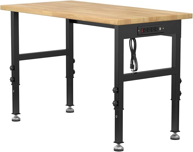 48" Adjustable Workbench, Heavy-Duty Work Table, 3000 LBS Load Capacity by Unknown