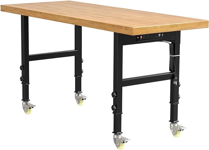 60” Heavy-Duty Solid Wood Work Bench Work Table by Maemttes
