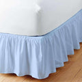 Light Blue Solid Ruffled Bed Skirt Twin-15 Inch Drop Split Corner, Microfiber by Home