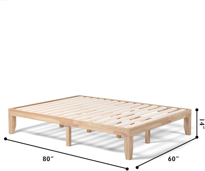 Giantex 14 Inch Queen Wood Platform Bed Frame, Minimalist Mattress Foundation - Image 2