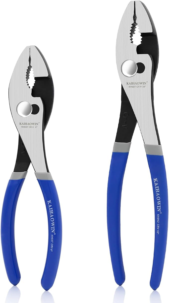 KAIHAOWIN Slip-Joint Pliers 8"& 10" Set of 2, Large Pliers Cr-V Heavy Duty by KAIHAOPRODUCTSCATOLOG