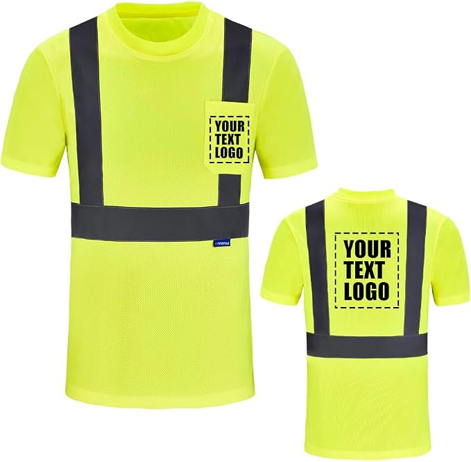 AYKRM Safety T Shirt Reflective High Visibility hi vis Long Sleeve T Shirt by AYKRM