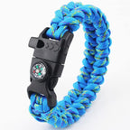5/8 Inch Compass Flint Scraper Fire Starter Whistle Buckle Paracord Bracelet - Image 2