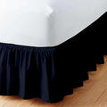 Navy Blue Solid Ruffled Bed Skirt Queen-XL-20 Inch Drop Split Corner, by Home