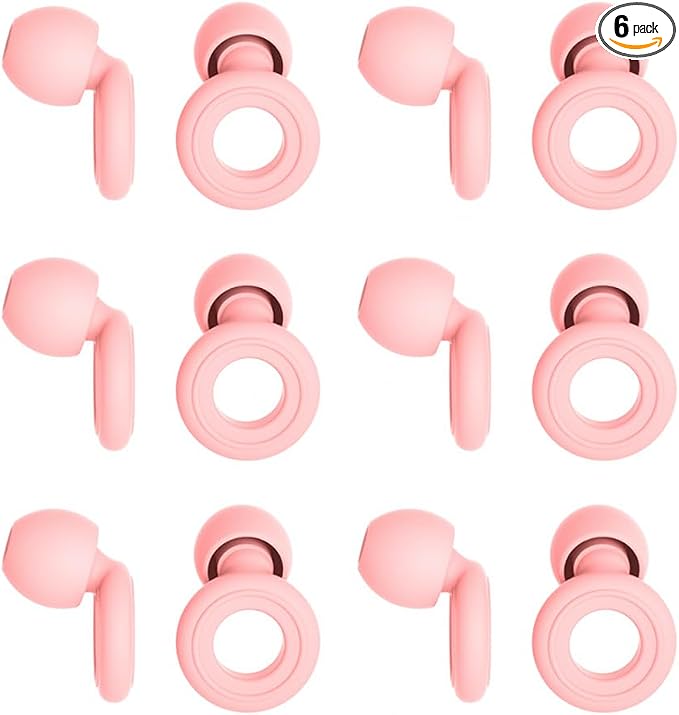 6 Pairs Soft Silicone Earplugs Reusable Noise-Reducing by DXGrandway