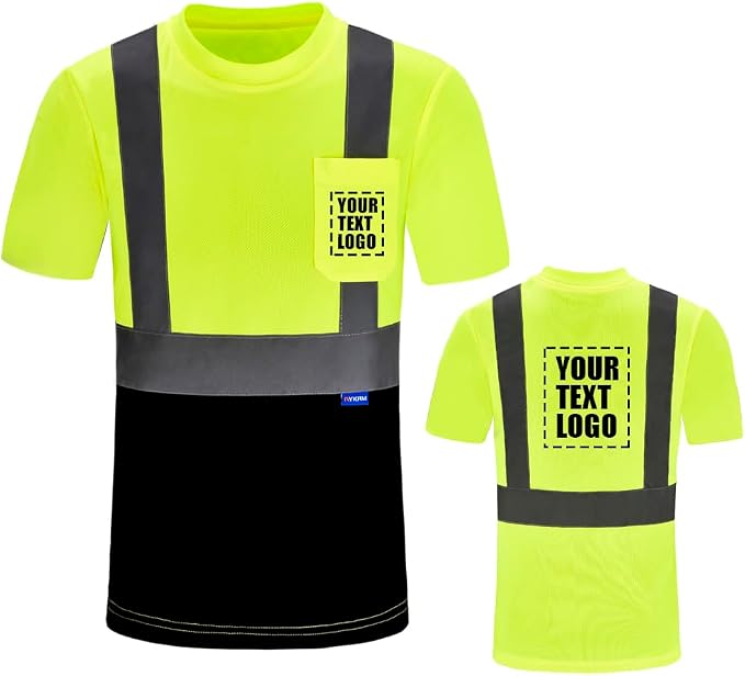AYKRM Safety T Shirt Reflective High Visibility hi vis Long Sleeve T Shirt by AYKRM