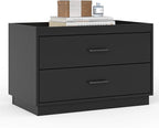 Stackable Storage with 2 Drawers, Wood Stackable Closet Organizer Modern Large by PinkMuse