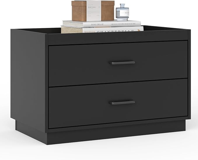Stackable Storage with 2 Drawers, Wood Stackable Closet Organizer Modern Large by PinkMuse