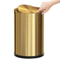 2.4 Gallon Brass Gold Bathroom Trash Can, Fancy Waste Basket Powder Room Bedroom by YOJIA