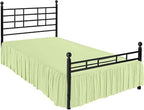 Sage Solid Ruffled Bed Skirt King -6 Inch Drop Split Corner, Microfiber Bedskirt - Image 5