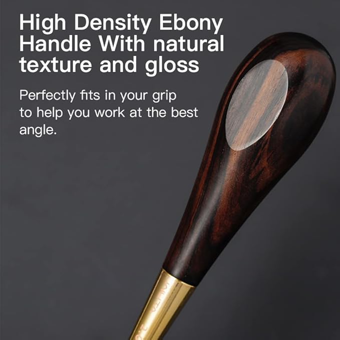 WUTA Shape Leather Craft Diamond Stitching Awl Ebony Blackwood Handle Sewing - Image 4