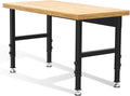 48” Adjustable Wood Work Bench, Heavy Duty Work Table by Maemttes