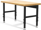 48” Adjustable Wood Work Bench, Heavy Duty Work Table by Maemttes