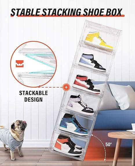 KDOR Shoe Box Clear Plastic Stackable - Image 4
