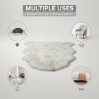 Super Area Rugs Gray & White Mix Sheepskin Rug Genuine Single 2x3ft Pelt Fluffy - Image 6