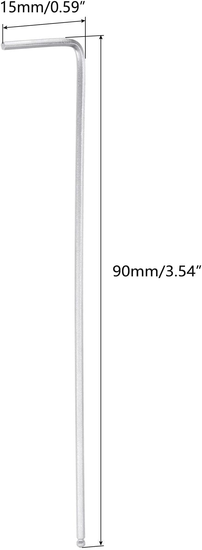TOP-VIGOR 1Pc 1.5mm Ball End Hex Key Wrench, L Shaped Long Arm Allen Wrench - Image 2