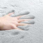Faux Rabbit Fur Washable Rugs for Bedroom Light Grey Fluffy Rug for Living Room - Image 8