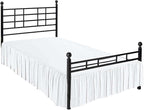 White Solid Ruffled Bed Skirt Short Queen-28 Inch Drop Split Corner, Microfiber - Image 5