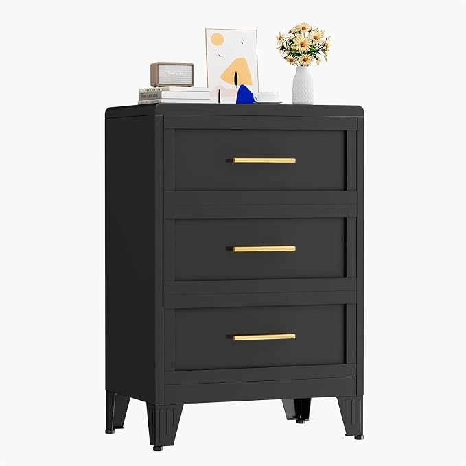 Metal Small Dresser for Bedroom, 3 Drawer Dresser by KAIFAM