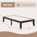 Giantex 14 Inch Twin Wood Platform Bed Frame, Minimalist Mattress Foundation - Image 2