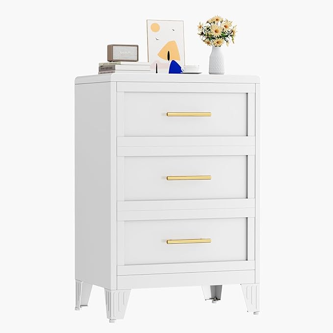 Metal Small Dresser for Bedroom, 3 Drawer Dresser by KAIFAM