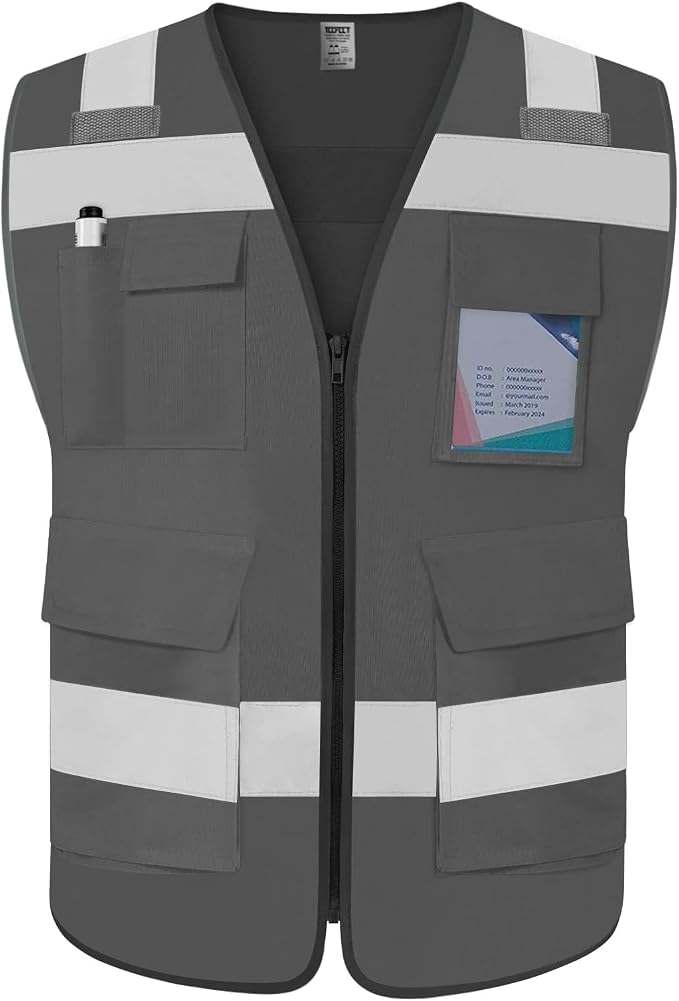 TCCFCCT Safety Vest for Men Women 5 Pockets Reflective Vest by TCCFCCTPROFESSIONALSAFETYSOLUTIONS