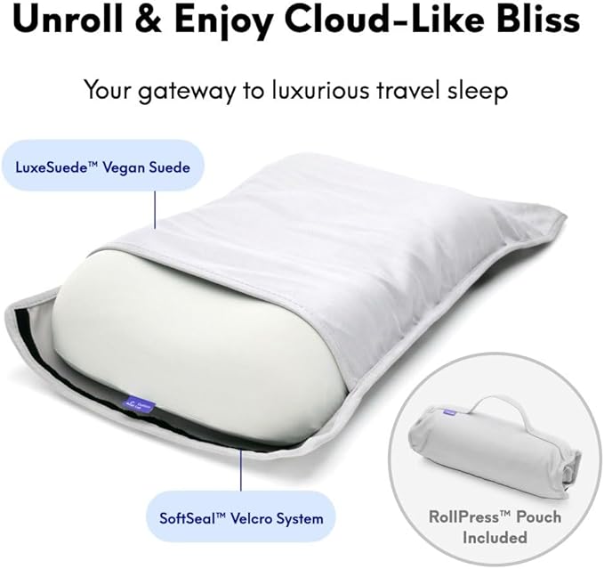 Cushion Lab Travel Deep Sleep Pillow – Compact Memory Foam Neck Pillow - Image 4