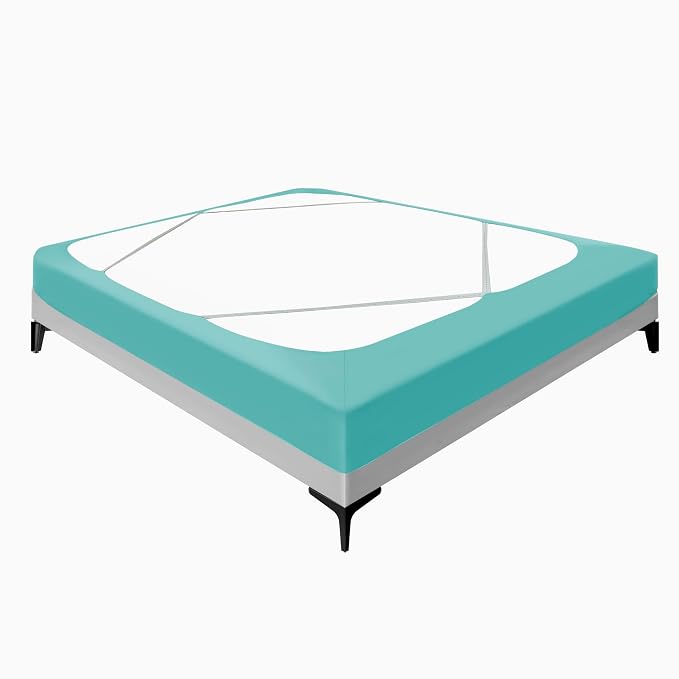 Biscaynebay Decorative Box Spring Cover King & Cal King Size, Aqua Luxurious - Image 9