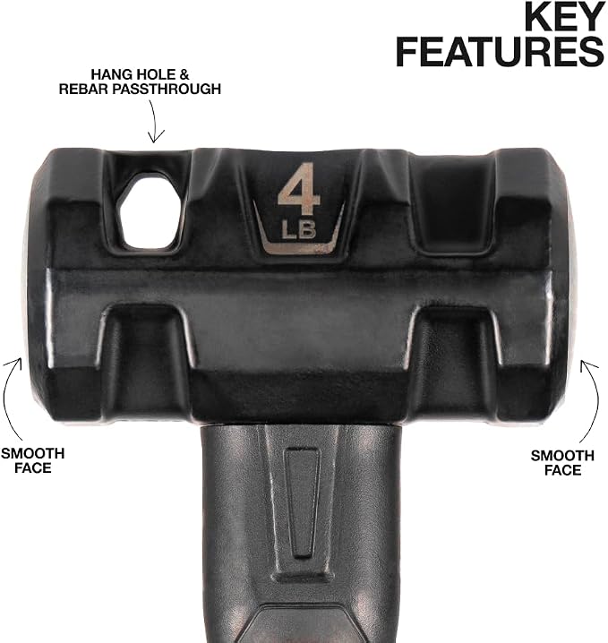 Klein Tools H80694 Sledgehammer, 4-Pound Engineering Hammer - Image 2