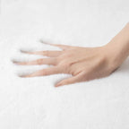 White Washable Furry Area Rug Runner Faux Bunny Fuzzy Fur Rugs - Image 7