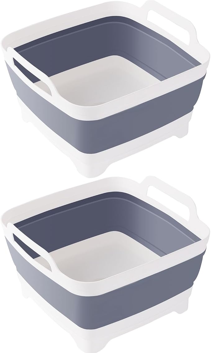 Collapsible Dish Tub 2X9L-Collapsible Basin Bucket Portable Sink-Outdoor by Detsuk