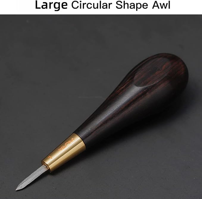 WUTA Shape Leather Craft Diamond Stitching Awl Ebony Blackwood Handle Sewing - Image 6