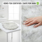 Super Area Rugs Gray & White Mix Sheepskin Rug Genuine Single 2x3ft Pelt Fluffy - Image 7