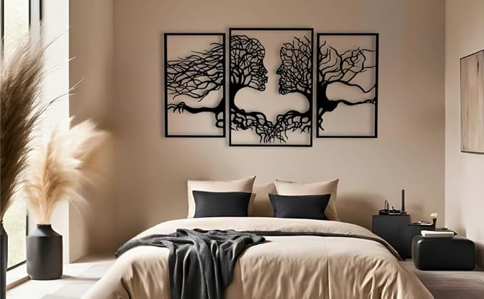 VAILLA Tree of Life Wall Wooden Art Abstract Tree Man Woman Face Large 3D - Image 8