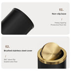2.4 Gallon/9L Black and Gold Bathroom Trash Can Metal, Stainless Steel - Image 3