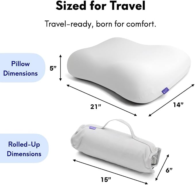 Cushion Lab Travel Deep Sleep Pillow – Compact Memory Foam Neck Pillow - Image 6