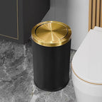 2.4 Gallon/9L Black and Gold Bathroom Trash Can Metal, Stainless Steel - Image 6