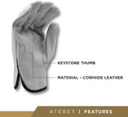 ATERET 120 Pairs X-Large Heavy Duty Durable Cowhide Leather Work Gloves I - Image 2