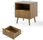 LYNSOM Fluted Dresser and Nightstand Sets 3 Piece, 5-Drawers Dresser and - Image 7