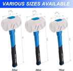 Real Steel Rubber Mallet Hammer 24 OZ White Rubber Hammer - Image 4